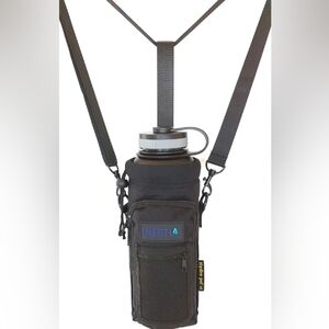 Black Crossbody Water Bottle Bag